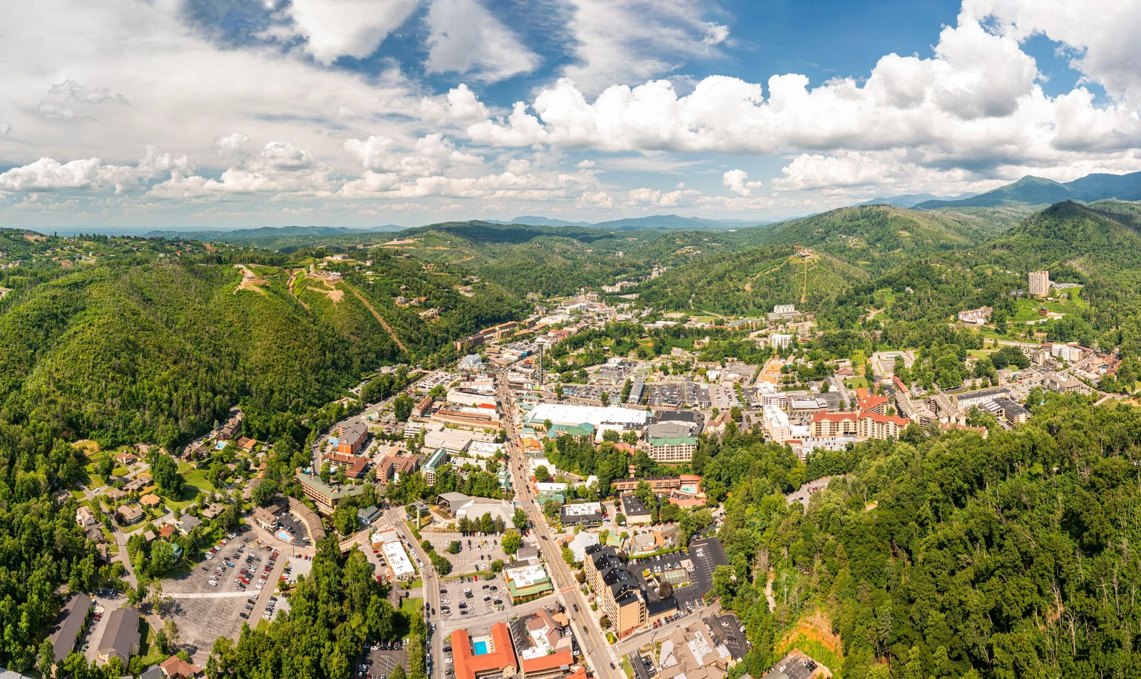 Aerial View of Gatlinburg, TN